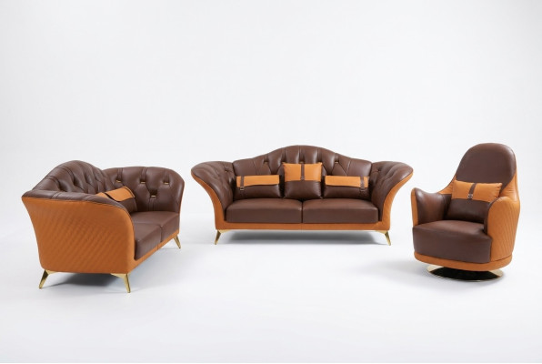 Sofagarnitur 3+2+1 Sitzer Wohnlandschaft Sofa Couch Polster Garnitur Ledersofa