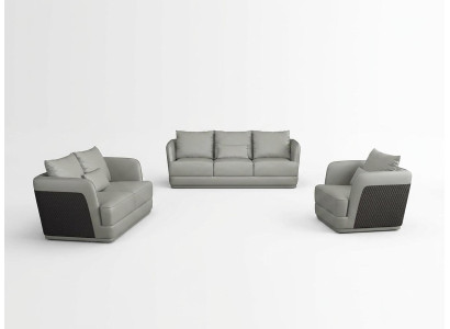 Sofagarnitur 3+2 Sitzer Wohnlandschaft Sofa Couch Polster Garnitur Ledersofa Neu