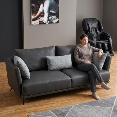 Třímístná designová pohovka, čalouněná pohovka, kožená pohovka, moderní relaxační klub, 3místná.