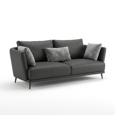 Třímístná designová pohovka, čalouněná pohovka, kožená pohovka, moderní relaxační klub, 3místná.