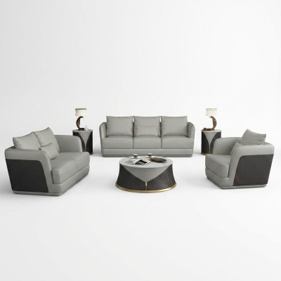 Garnitur 3+2+1 Sitzer Couchtisch 2xBeistelltische Wohnlandschaft Sofa Couch 6tlg.
