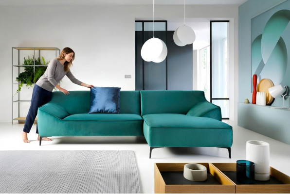 Ecksofa L-Form Wohnlandschaft Sofa Couch Polster Ecke Garnitur Stoff Sofas Neu