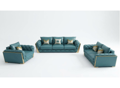 Sofa souprava 3+2+1 sedadlo obytný kraj Couch Sofa polštář set Sofas Leather