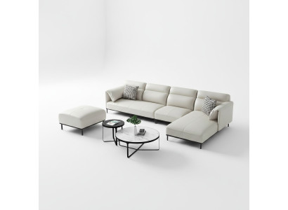 Ecke Ecksofa L-Form Wohnlandschaft Sofa Polster Couch Garnitur Stoff Sofas Leder