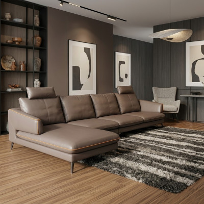 Ecksofa Eckcouch Sofa Polster Ecke Couch Leder Luxuriöse Wohnzimmer Eckgarnitur