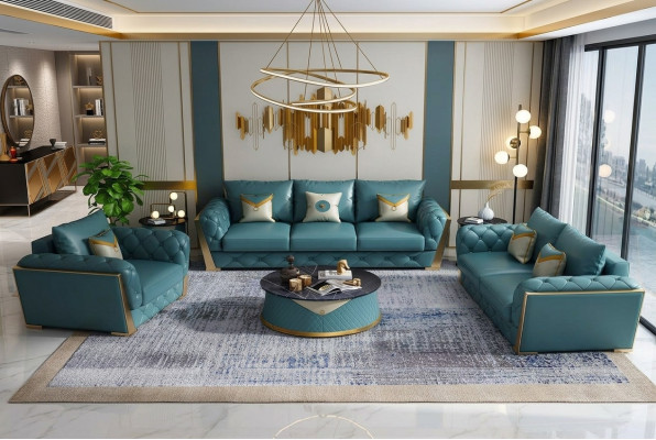 Sofagarnitur 5tlg. Set Sitz Polster Garnituren 2x Beistelltische Sofa Couchtisch neu
