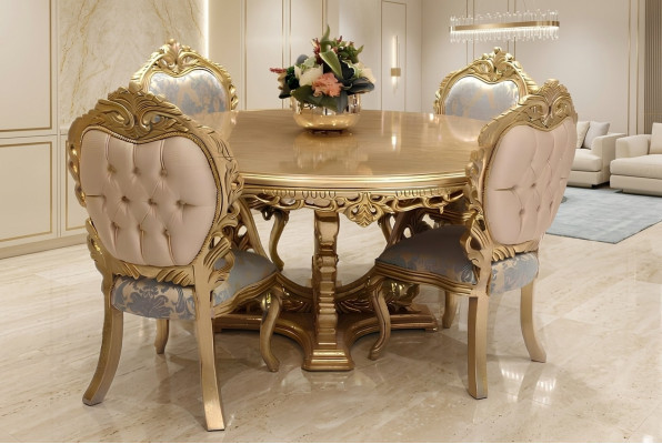 Garnitur 6 Stühle Set Esszimmer Designer Holz Stuhl Antik Stil Luxus Stühle Neu