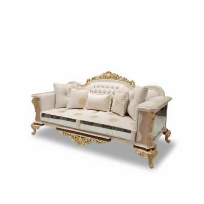 Luxus Sofagarnitur 3+3 Sitzer Textil Designer Chesterfield Sofa 2x 3 Sitzer Neu