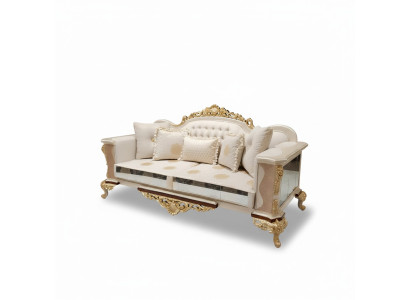 Luxus Sofagarnitur 3+3 Sitzer Textil Designer Chesterfield Sofa 2x 3 Sitzer Neu