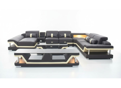 Moderní designový obývací souprava pohovka Rozhodítko Polštářový gauč RTV Stůl z kůže
