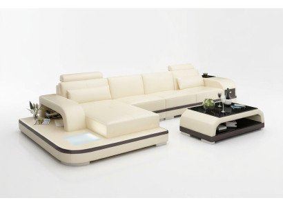Design Wohnlandschaft Ecksofa Polster Eckgarnitur Ledersofa Luxus Sitzgarnitur