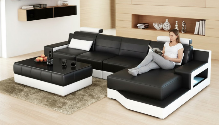 Ecksofa L-Form Modernes Sofa Ledersofa Ecksofa Polster Designer-Sofa