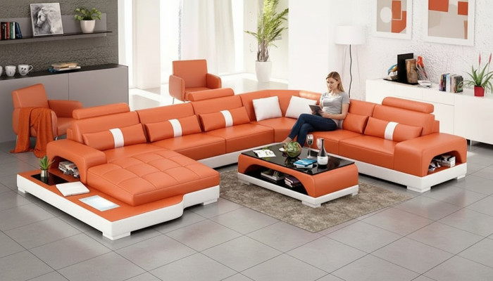 Eckgarnitur Sofa Polster Eckgruppe Wohnlandschaft Ledersofa Couchen sofas U-Form