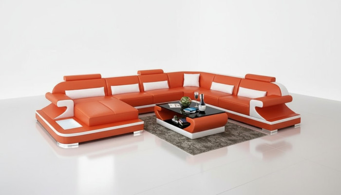 Ecksofa Wohnlandschaft Eckcouch Eckgarnitur Pohovka L-formátu Pohovka z kůže Pohovka Mattress.