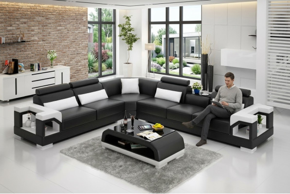 Ecksofa Couch Polster Eckgarnitur Sofa Garnituren Eckledersofa Wohnlandschaft