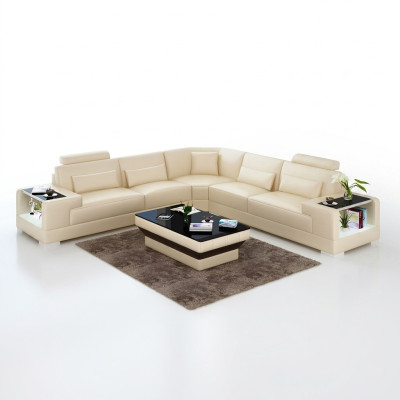 Design Wohnzimmer Sofa Möbel Eckcouch Ecksofa Lederpolster Couch