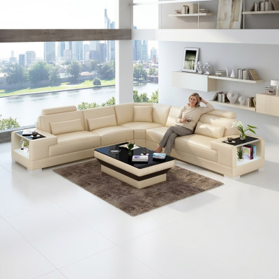 Moderne Eckcouch Design Ecksofa Wohnzimmer Möbel Lederpolster Couch