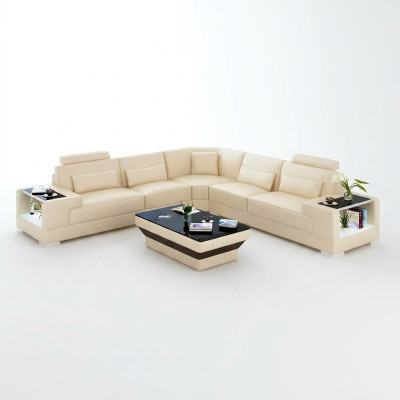 Moderne Eckcouch Design Ecksofa Wohnzimmer Möbel Lederpolster Couch