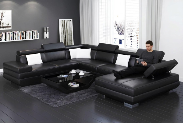 Ecksofa Wohnzimmer Design Moderne Eckcouch Lederpolster Couch Sofa