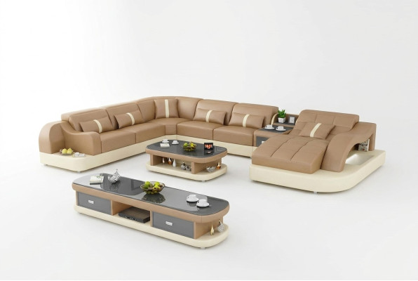 Kůže xxl pohovka sedací souprava obývací pokoj krajina moderní designer
