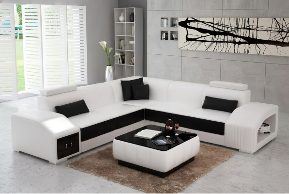Design rohová pohovka obývací pokoj kůží potahovaná pohovka sedačka L tvar