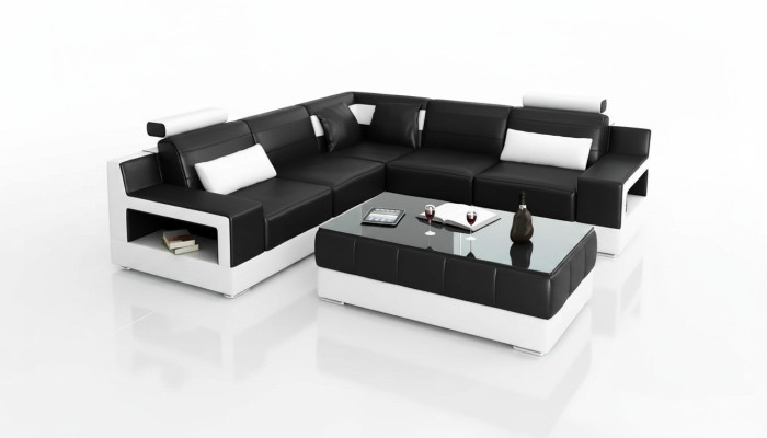 Sofa Ledersofa Ecksofa Polster Eckgarnitur Polster Couch Garnitur Wohnlandschaft