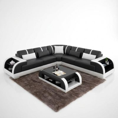 Design Sofa Möbel Eckcouch Ecksofa Wohnzimmer Lederpolster Couch