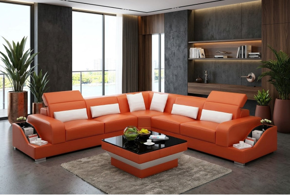 Eckgarnitur Sofa Ledersofa Ecksofa Polster Polster Couch Garnitur Wohnlandschaft