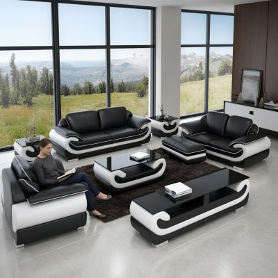 Sofa set 3-místná sedací souprava Moderní pohovka Kožená pohovka Designer