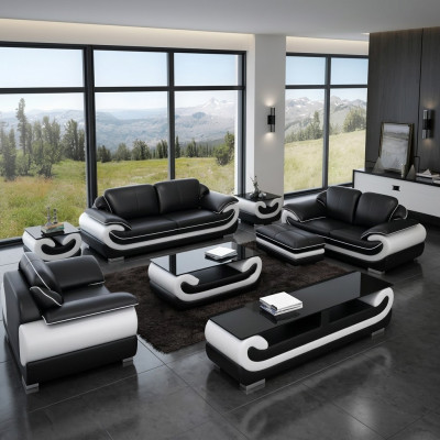 Sofa set 3-místná sedací souprava Moderní pohovka Kožená pohovka Designer