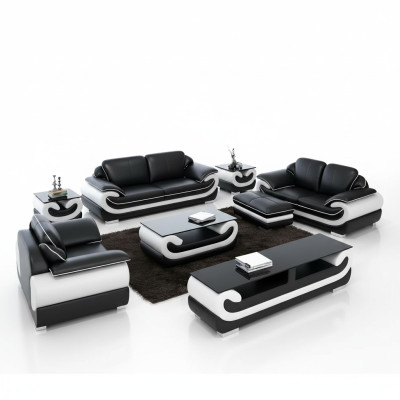 Sofa set 3-místná sedací souprava Moderní pohovka Kožená pohovka Designer