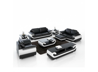 Sofa set 3-místná sedací souprava Moderní pohovka Kožená pohovka Designer