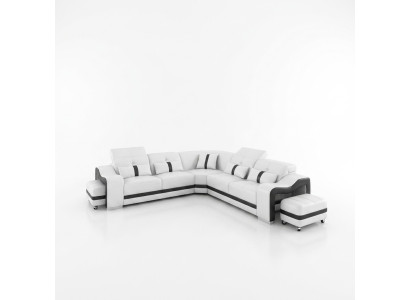 Kůžená pohovka Designová pohovka Rozkládací pohovka L tvar Moderní rozkládací pohovka Potah