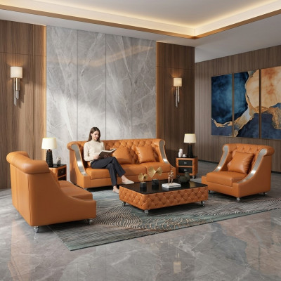 Moderne Sofa Couch 3 Sitzer Chesterfield Ledersofa Dreisitzer Couchen