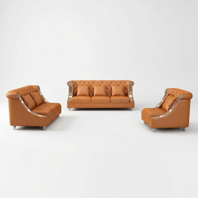 Moderne Sofa Couch 3 Sitzer Chesterfield Ledersofa Dreisitzer Couchen