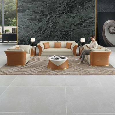 Exklusive Ledersofa Couch Sitzpolster Garnitur 321 Sofa Couchen Landschaft