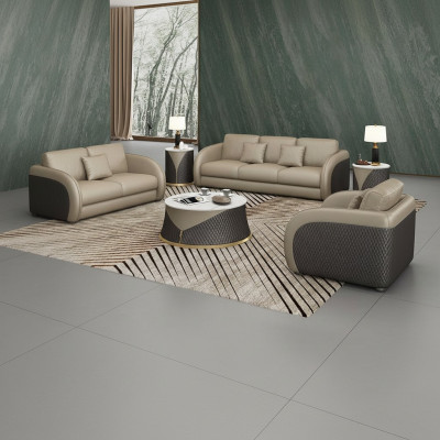 Sedací souprava designová pohovka z kůže s polstrováním 6dílná sada sedací soupravy konferenční stolek.