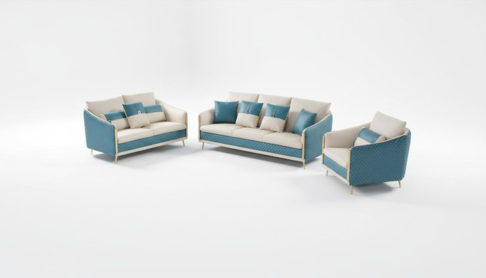 Designer Sofagarnitur Sofa Couch Polster Garnituren Sofas Exklusive Ledercouch
