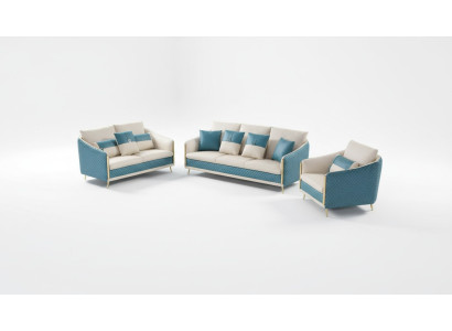 Designer Sofagarnitur Sofa Couch Polster Garnituren Sofas Exklusive Ledercouch