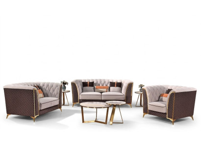 Sofagarnitur 321 Sitzer Ledersofa Modernes Sofa Designer Sofa Neu
