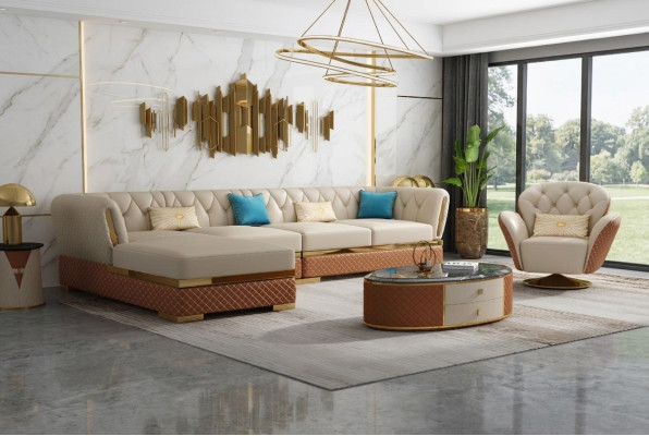 Sofa Garnitur Eckgarnitur Ledersofa Ecksofa Polster Polster Couch Wohnlandschaft