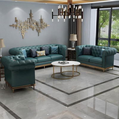 Chesterfield Sofa Couch Polster Couch 3er Couchen Polster Leder Neu
