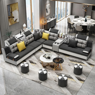 Ecksofa L Form Modernes Sofa Ledersofa Polster Wohnlandschaft Design Couchen Neu