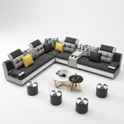 Ecksofa L Form Modernes Sofa Ledersofa Polster Wohnlandschaft Design Couchen Neu