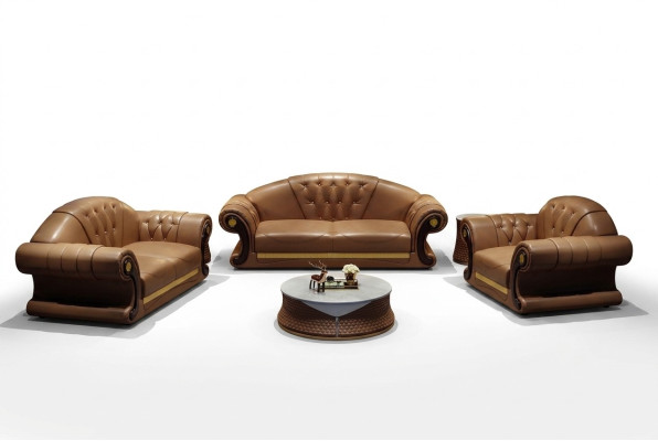 Chesterfield Sofa Couch Polster Couch 3er Couchen Deko Polster Leder Neu