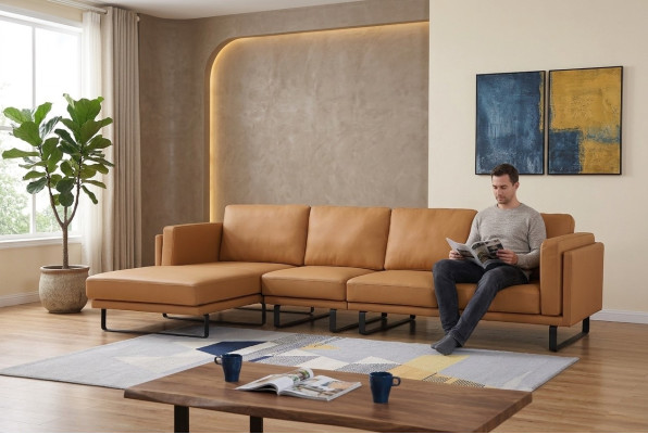 Eckcouch Design Ecksofa Wohnzimmer Möbel Moderne Lederpolster Couch