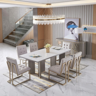 Jídelní stůl designový luxusní nábytek dřevěné stoly 180x90 cm obývací pokoj