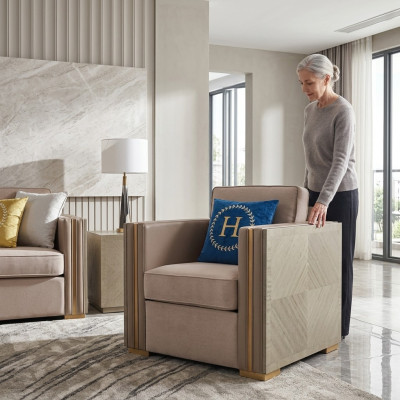 Luxus křeslo nábytek obývacího pokoje jednosedadlová pohovka gauč lounge klub hotel