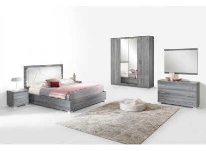 Italienische Möbel 4tlg. Schlafzimmer Set Bett 2x Nachttisch Kleiderschrank Neu