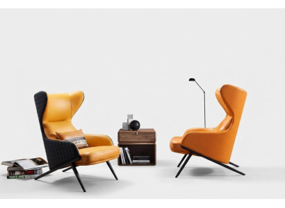 Křeslo design Lounge Club pro relaxaci jednosedadlové čalouněné látka kůže